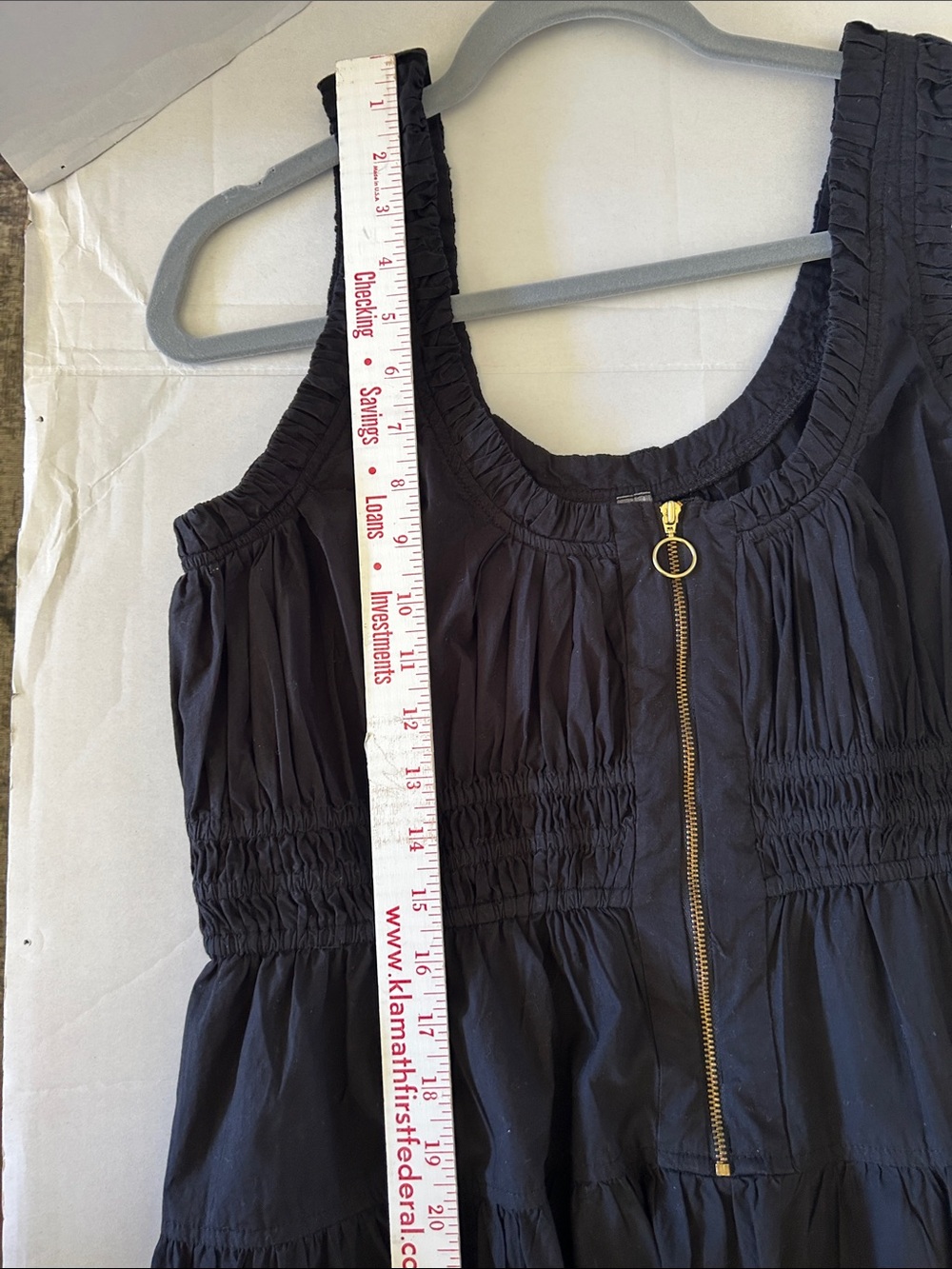 ANTHROPOLOGY COTTON SCOOP-NECK SMOCKED POPLIN MIDI DRESS SIZE L - Picture 12 of 13